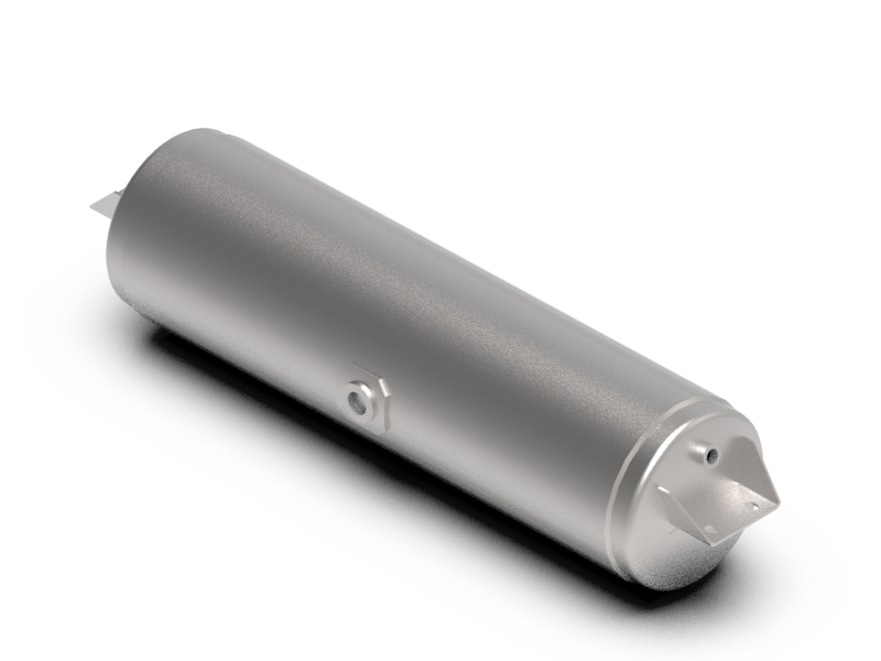 Air tank 8" x 32" center-to-center (c/c) for the mounting holes, 1 hole 3/4 NPT