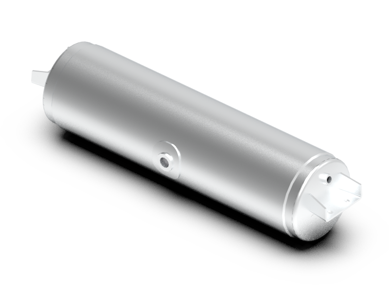 Aluminum air tank 8" x 32" center-to-center (c/c), 1 hole 3/4 NPT