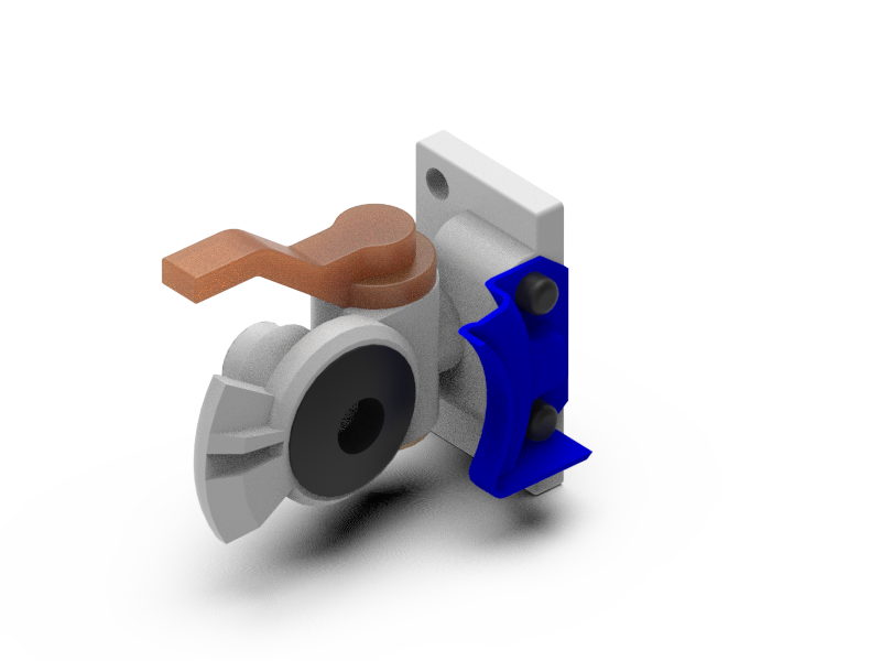 Blue service gladhand w/shut off