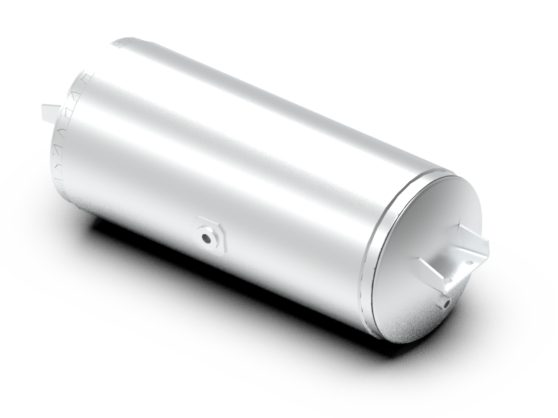 Aluminum air tank 12", 32" center-to-center (c/c), 3 holes 3/4 NPT