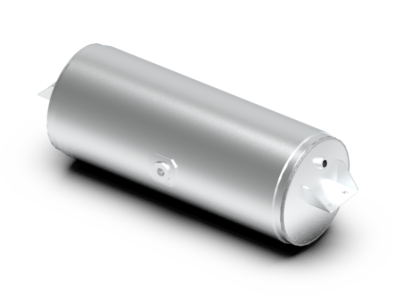 Aluminum air tank 9.5", 27.5" center-to-center (c/c), 1 hole 3/4 NPT